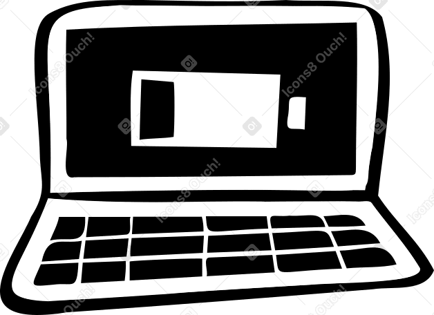 laptop with low battery PNG, SVG
