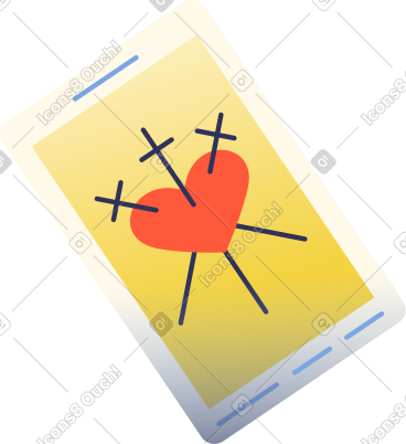 Tarot card with heart PNG, SVG