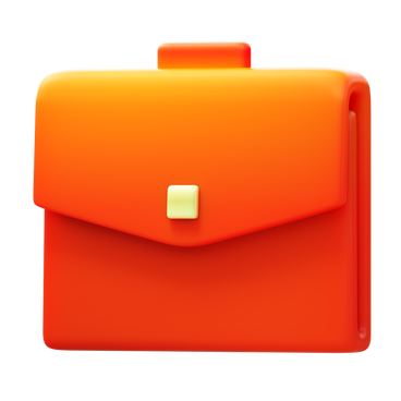 orange briefcase side view PNG, SVG