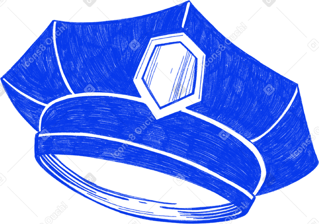 blue police cap PNG、SVG