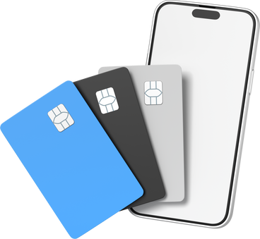 phone and credit cards PNG, SVG
