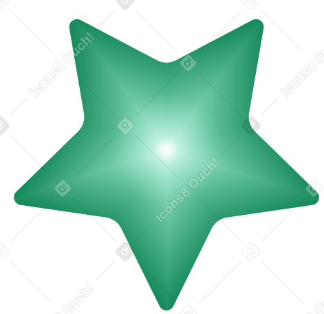green rounded star PNG, SVG