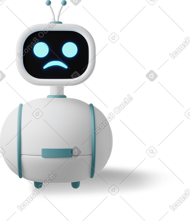 3D robot sad PNG, SVG