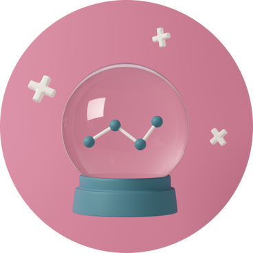 Crystal ball with statistics PNG, SVG