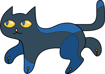 Черная кошка в PNG, SVG