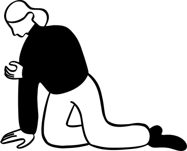 Woman on her knees PNG, SVG