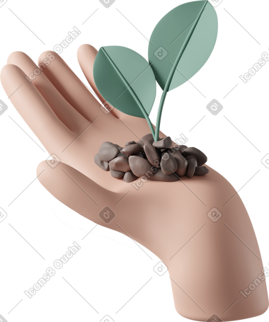 3D ecology hand PNG, SVG