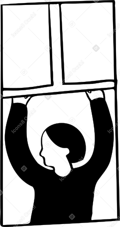 person opening window PNG, SVG