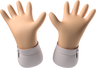 Open white skin hands PNG, SVG
