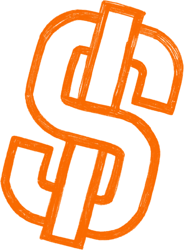 orange dollar sign PNG, SVG