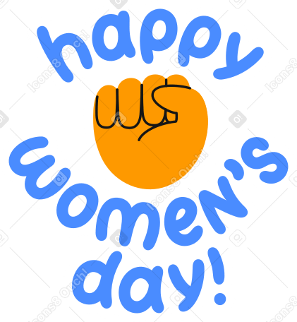 hand and lettering happy women's day sticker Illustration in PNG, SVG