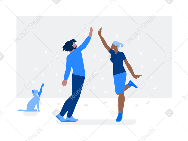 People giving each other a high five to celebrate success PNG, SVG