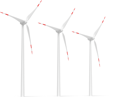 three white wind turbine PNG, SVG