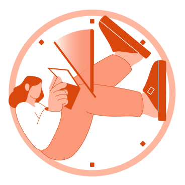 Deadline and woman working against the clock PNG, SVG