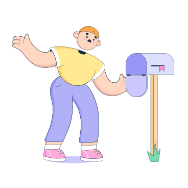 Man opens an empty mailbox PNG, SVG