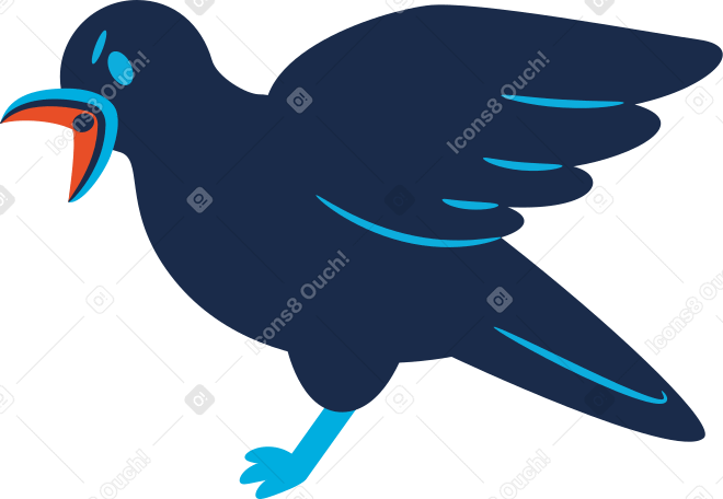 raven screaming Illustration in PNG, SVG