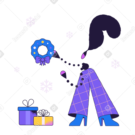 Decorating home for Christmas  Illustration in PNG, SVG