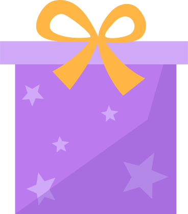 purple gift with star PNG, SVG