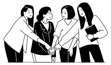 Successful women stacking hands together PNG, SVG
