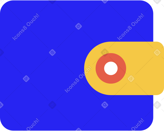 blue wallet with button Illustration in PNG, SVG