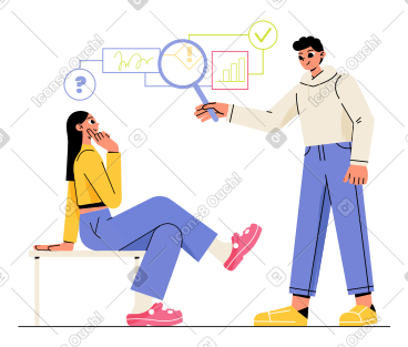 Project manager conducting performance review PNG, SVG