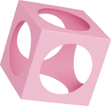 Cube with circular holes PNG, SVG