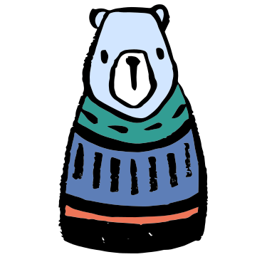 bear in sweater PNG, SVG