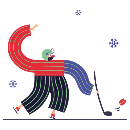 Playing hockey Illustration in PNG, SVG