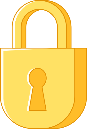 yellow lock PNG, SVG