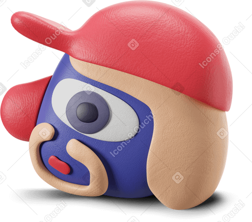 3d 赤い帽子の青い肌の男の頭 のpngとsvgでの