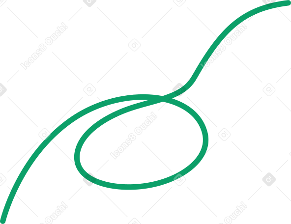 green looped line PNG, SVG