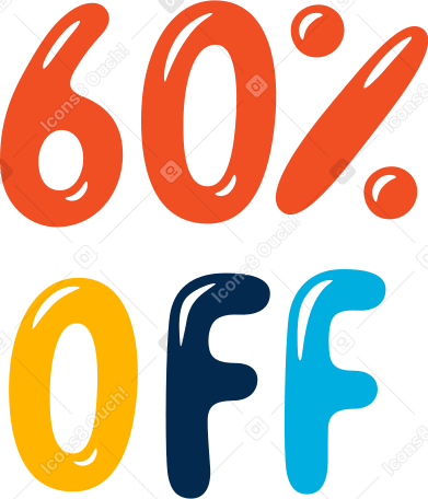 sixty percent off Illustration in PNG, SVG