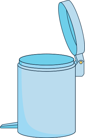 trash can with hinged lid Illustration in PNG, SVG