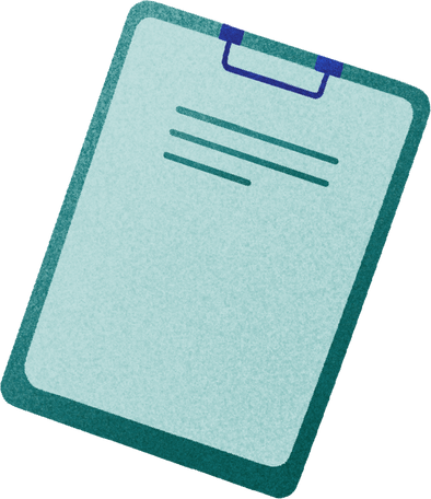 tablet with a sheet of paper Illustration in PNG, SVG