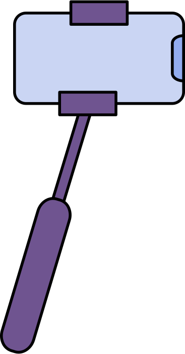 phone on a selfie stick PNG, SVG