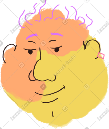 Man with earring PNG, SVG