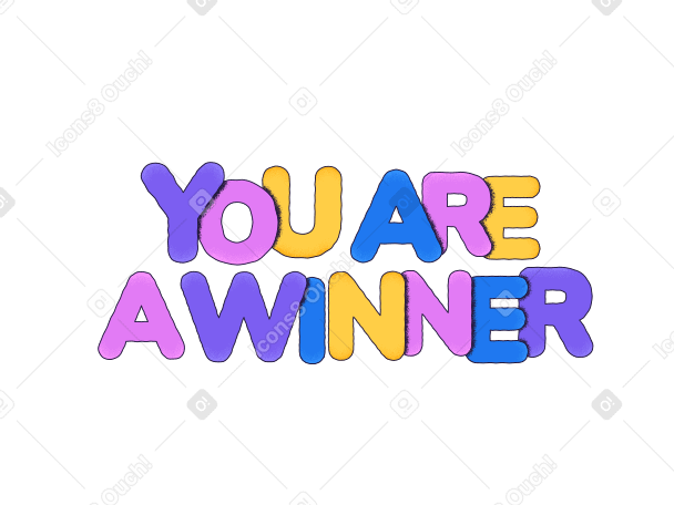 lettering you are a winner Illustration in PNG, SVG