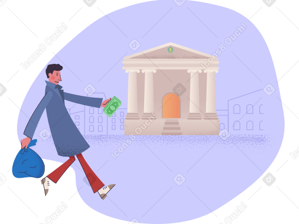 Bank Illustration in PNG, SVG