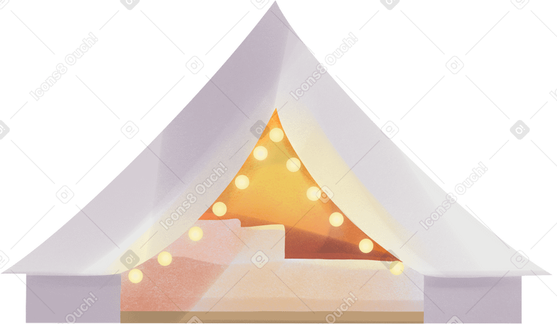 tent with garland Illustration in PNG, SVG