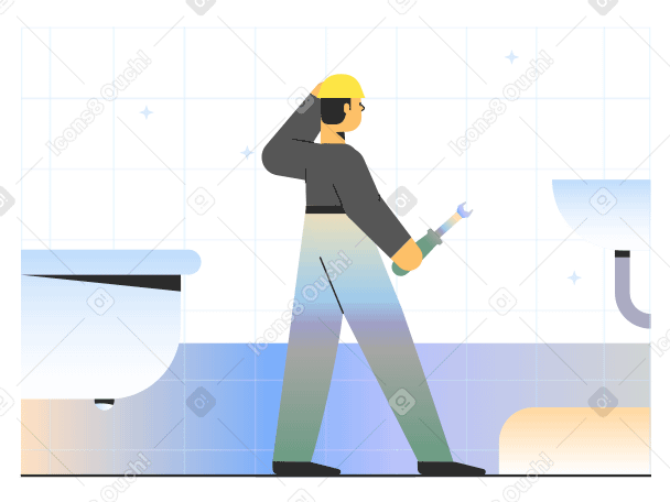 Plumber Illustration in PNG, SVG