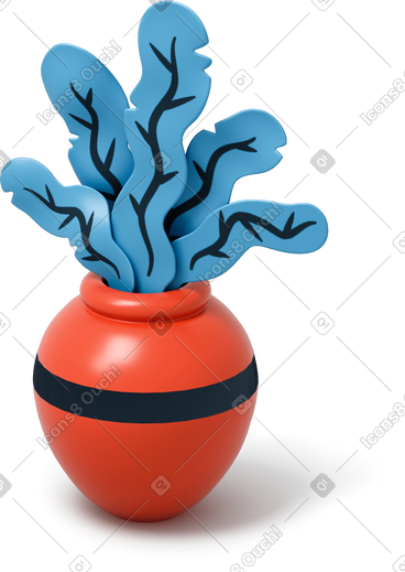 Blue potted plant PNG, SVG