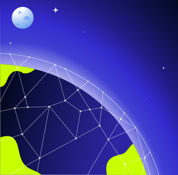 background with earth under dome and moon PNG, SVG