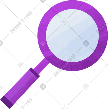 Purple magnifier with glass PNG, SVG