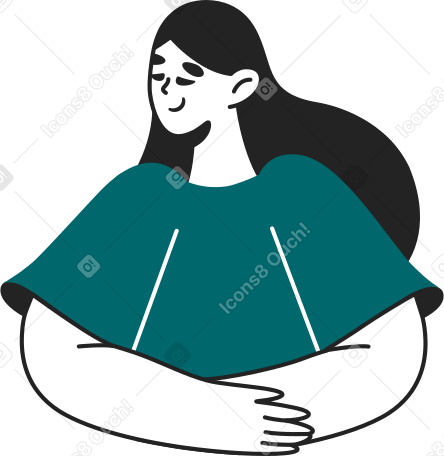 woman folded her hands Illustration in PNG, SVG