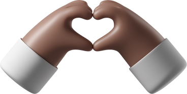 Brown skin hands showing a heart sign PNG, SVG