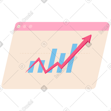 Browser window with multi level chart animated illustration in GIF, Lottie (JSON), AE