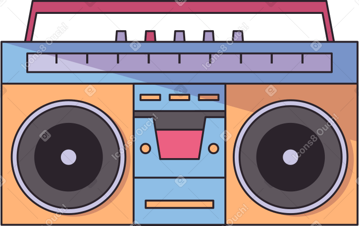 retro disco boombox Illustration in PNG, SVG