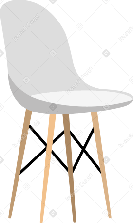 plastic chair with wooden legs PNG, SVG