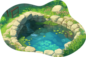 Small pond background PNG, SVG