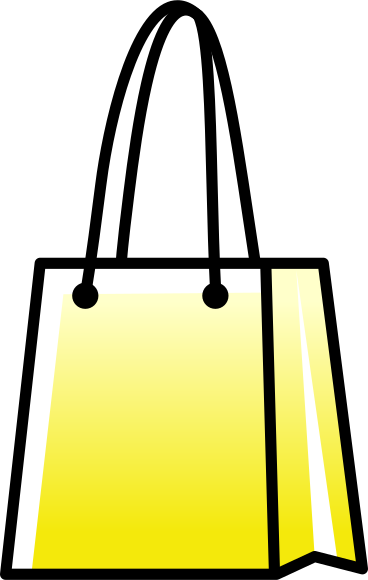 yellow shopping bag PNG, SVG
